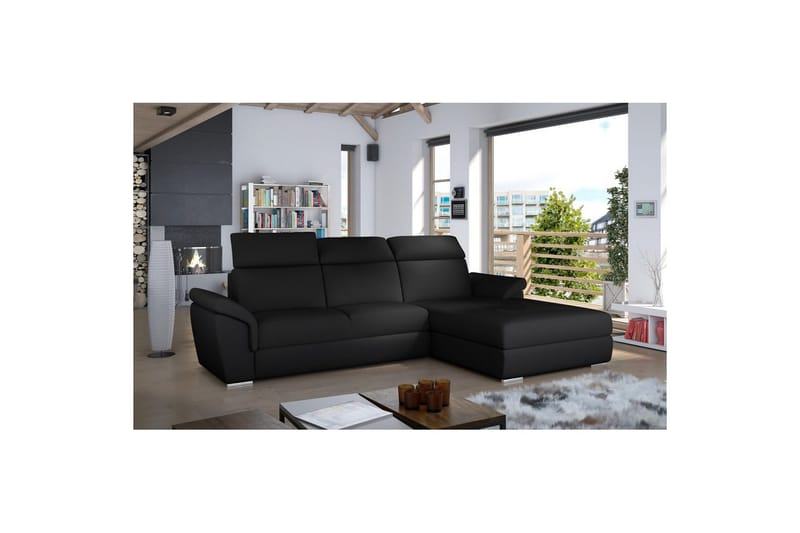 Hjørnesofa Eltap Trevisco 272x216x100 cm - Soft 11, Sort, Højre - Møbler - Sofaer - Sovesofaer