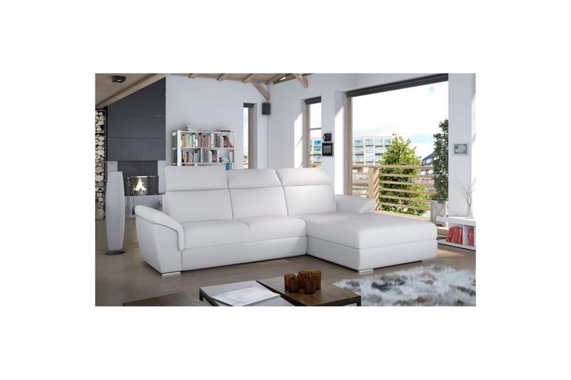 Hjørnesofa Eltap Trevisco 272x216x100 cm - Soft 17, Hvid, Højre - Møbler - Sofaer - Sovesofaer