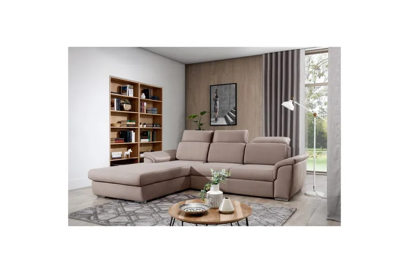 Hjørnesofa Eltap Trevisco 272x216x100 cm - Solar 16, Beige, Venstre - Møbler - Sofaer - Sovesofaer