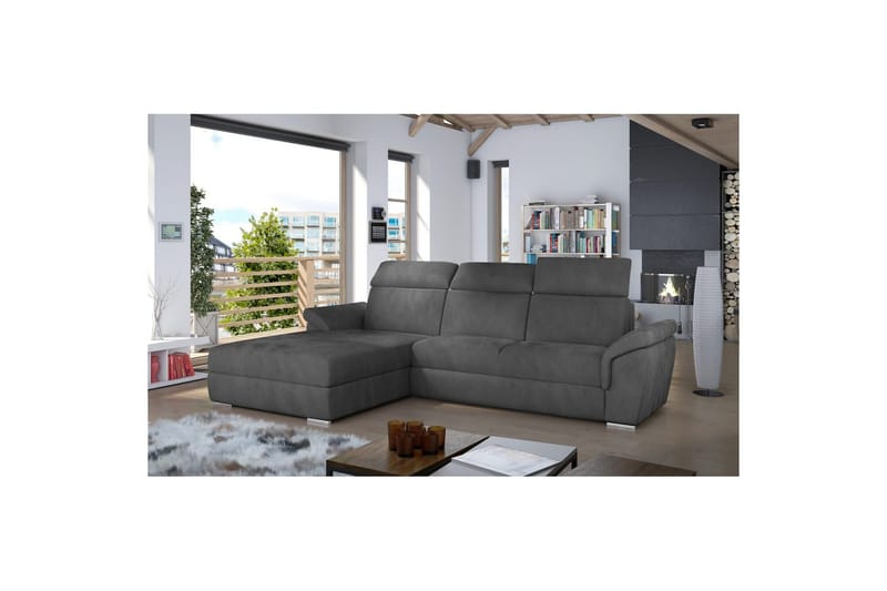 Hjørnesofa Eltap Trevisco 272x216x100 cm - Paros 06, Mørkegrå, Venstre - Møbler - Sofaer - Sovesofaer