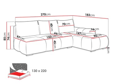 hjørnesofa Hjørnesofa BESTII Lumo 30 Højre - Møbler - Sofaer - Sovesofaer