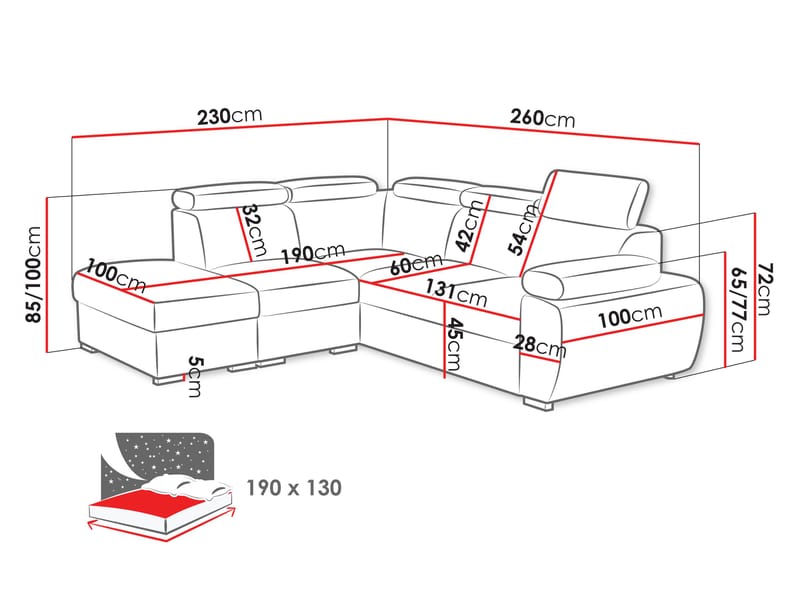 hjørnesofa Hjørnesofa BOSTON 2 Flow 03 Venstre - Møbler - Sofaer - Sovesofaer
