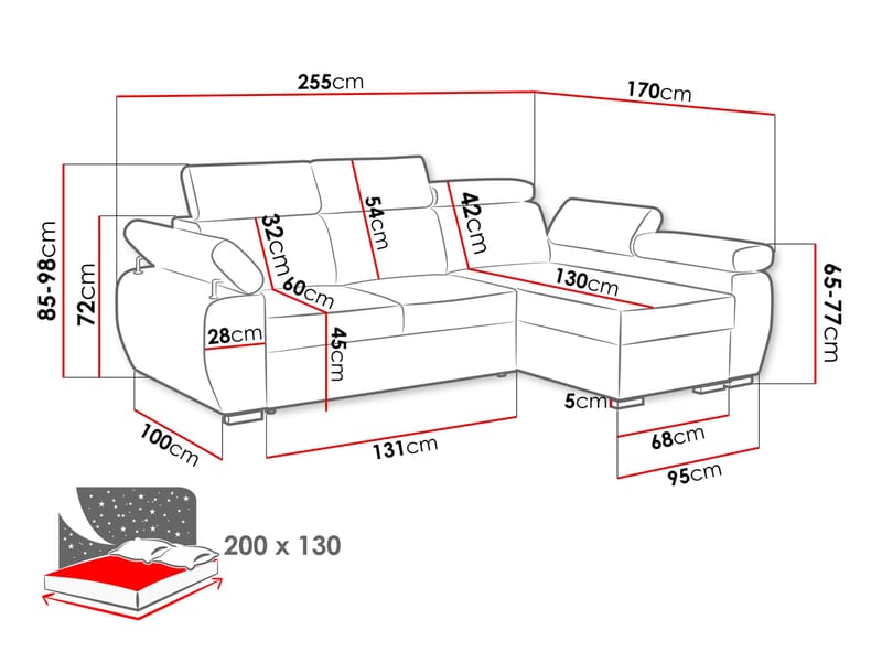 hjørnesofa Hjørnesofa BOSTON MINI Flow 10 Højre - Møbler - Sofaer - Sovesofaer