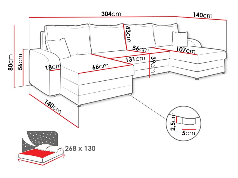 hjørnesofa Hjørnesofa KRIS U M Flow 22 - Møbler - Sofaer - Sovesofaer
