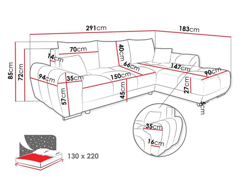 hjørnesofa Hjørnesofa LOGO L Lumo 40 - Møbler - Sofaer - Sovesofaer