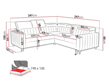 hjørnesofa Hjørnesofa MILANO 2R2 Flow 09 - Møbler - Sofaer - Sovesofaer