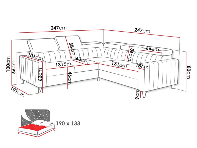 hjørnesofa Hjørnesofa MILANO 2R2 Flow 17 - Møbler - Sofaer - Sovesofaer