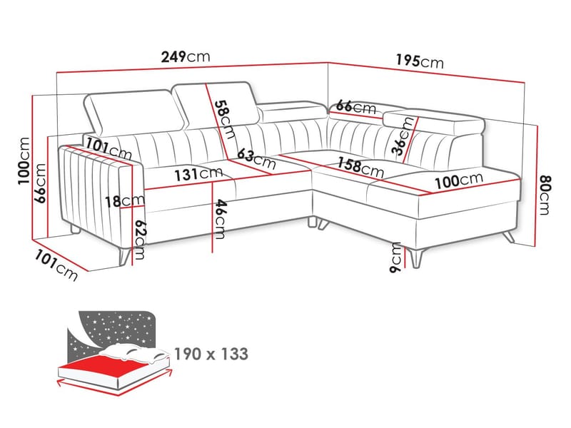 hjørnesofa Hjørnesofa MILANO Flow 17 Højre - Møbler - Sofaer - Sovesofaer