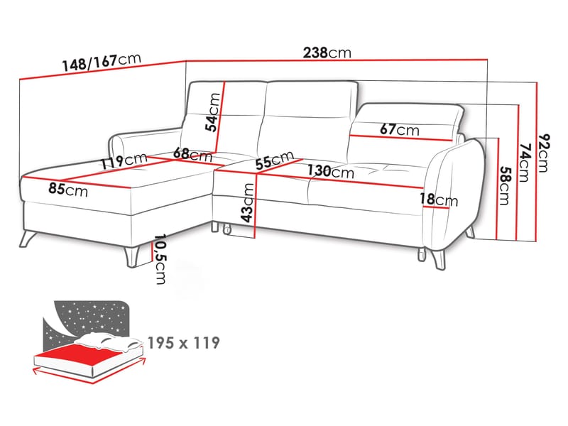 hjørnesofa Hjørnesofa TALIA Vibe 08 Venstre - Møbler - Sofaer - Sovesofaer