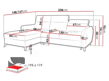 hjørnesofa Hjørnesofa TALIA Vibe 26 Venstre - Møbler - Sofaer - Sovesofaer