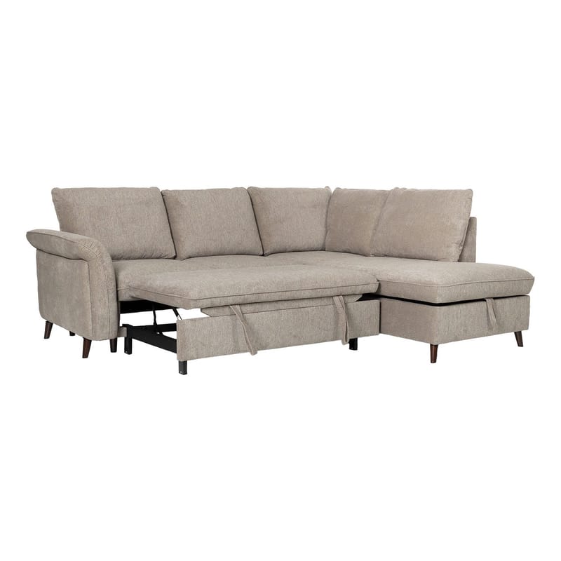 Hjørnesofa HOME4YOU Lindy Lysebrun Højre hjørne - lysebrun - Møbler - Sofaer - Sovesofaer