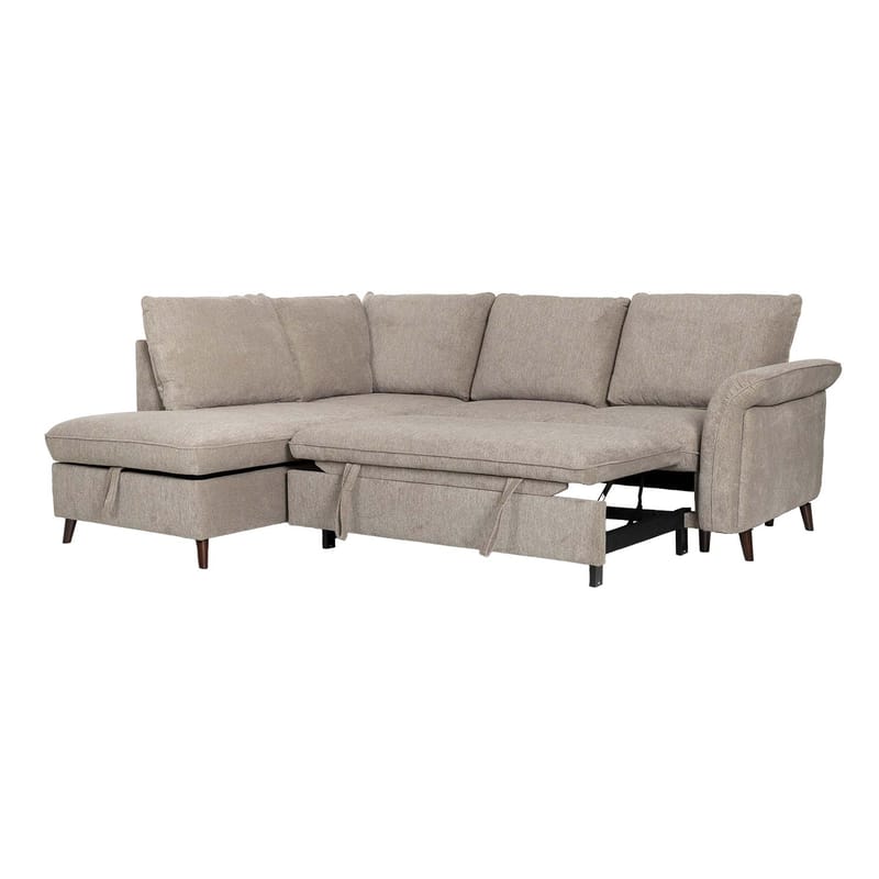 Hjørnesofa HOME4YOU Lindy Lysebrun Venstre hjørne - lysebrun - Møbler - Sofaer - Sovesofaer