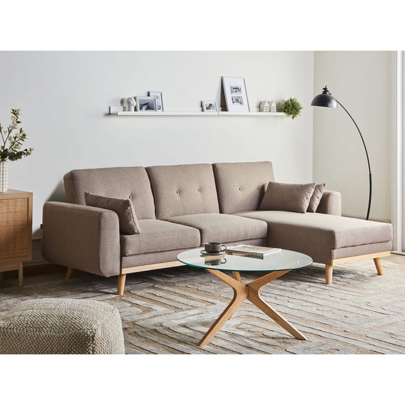 Hjørnesofa Kaarina - Brun, Sort - Møbler - Sofaer - Sovesofaer