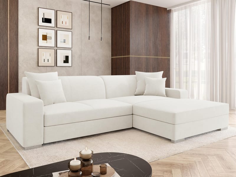 hjørnesofa Mexico Velo 621 Højrevendt - hvid - Møbler - Sofaer - Sovesofaer