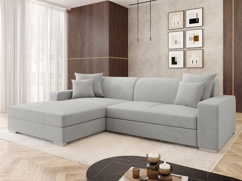 hjørnesofa Mexico Velo 633 Venstrevendt - grå - Møbler - Sofaer - Sovesofaer