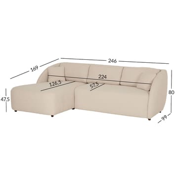 Hjørnesofa Norrby Venstre - creme - Møbler - Sofaer - Sovesofaer