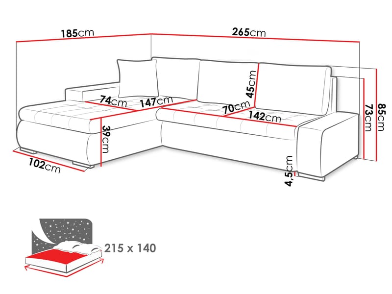 hjørnesofa Orkan Poso 06 - Møbler - Sofaer - Sovesofaer