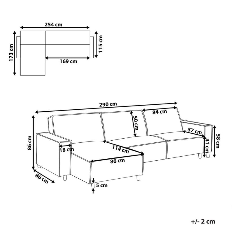 Hjørnesofa Romedal II - Grå, sort/højrevendt - Møbler - Sofaer - Sovesofaer