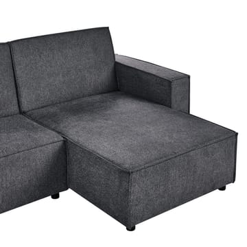 Hjørnesofa Romedal II - Grå, sort/Venstrevendt - Møbler - Sofaer - Sovesofaer
