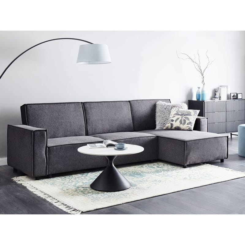 Hjørnesofa Romedal II - Grå, sort/Venstrevendt - Møbler - Sofaer - Sovesofaer