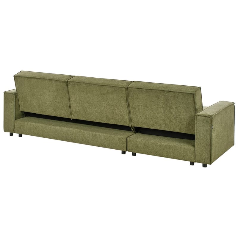 Hjørnesofa Romedal II - Grøn, Sort/Højrevendt - Møbler - Sofaer - Sovesofaer