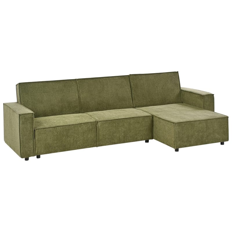 Hjørnesofa Romedal II - Grøn, Sort/Venstrevendt - Møbler - Sofaer - Sovesofaer