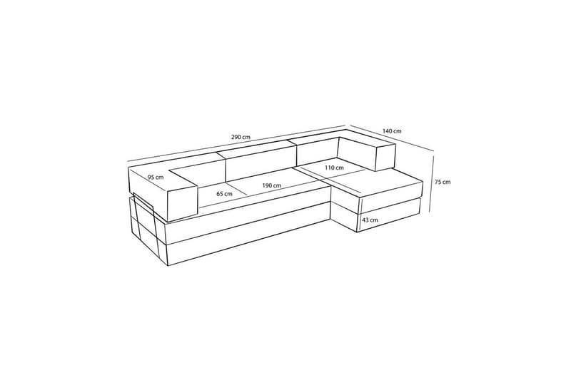 Hjørnesofa Selorbury Triple Creme - Creme - Møbler - Sofaer - Sovesofaer