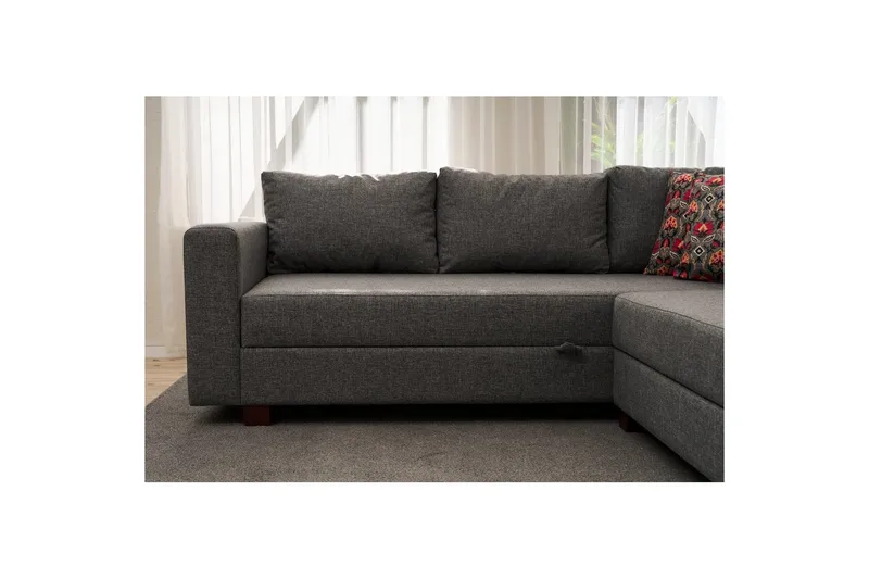 Hjørnesofa-seng Cove Venstre Grå - Mørkegrå - Møbler - Sofaer - Sovesofaer