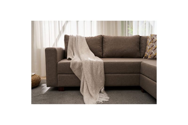 Hjørnesofa-seng Iroulport Arzilla Højre Brun - Brun - Møbler - Sofaer - Sovesofaer