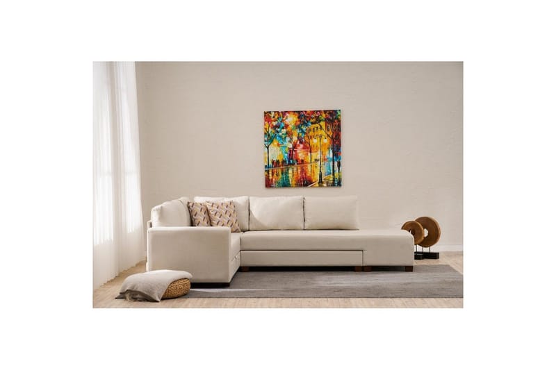 Hjørnesofa-seng Iroulport Arzilla Højre Creme - Creme - Møbler - Sofaer - Sovesofaer