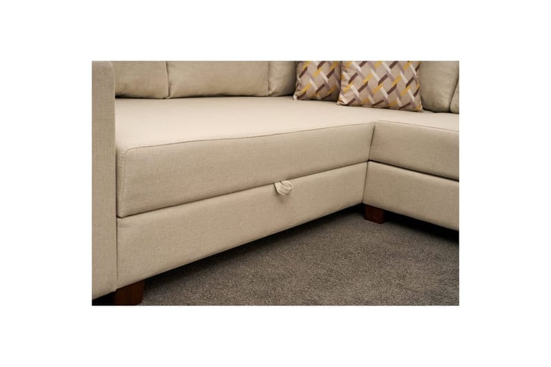 Hjørnesofa-seng Iroulport Arzilla Højre Creme - Creme - Møbler - Sofaer - Sovesofaer
