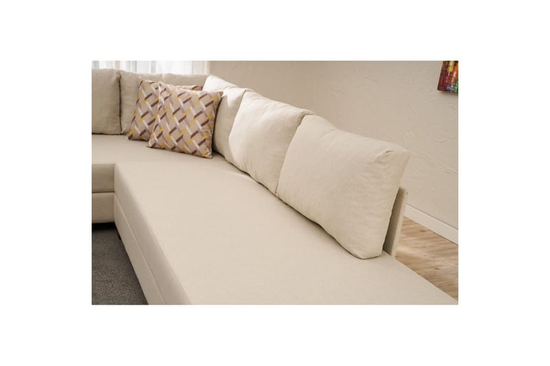 Hjørnesofa-seng Iroulport Arzilla Højre Creme - Creme - Møbler - Sofaer - Sovesofaer