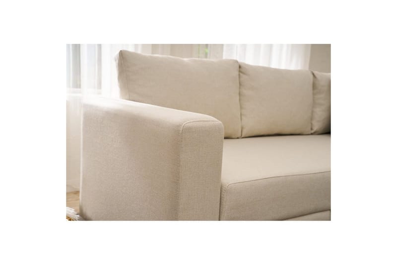 Hjørnesofa-seng Iroulport Arzilla Højre Creme - Creme - Møbler - Sofaer - Sovesofaer