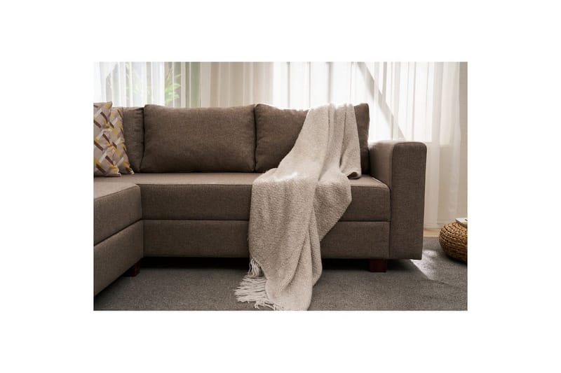 Hjørnesofa-seng Iroulport Arzilla Venstre Brun - Brun - Møbler - Sofaer - Sovesofaer