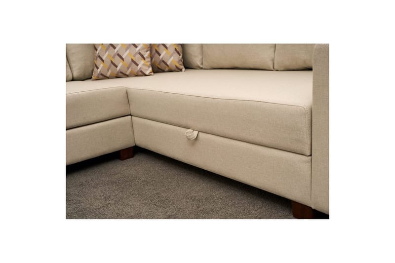 Hjørnesofa-seng Iroulport Arzilla Venstre Creme - Creme - Møbler - Sofaer - Sovesofaer