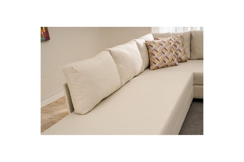 Hjørnesofa-seng Iroulport Arzilla Venstre Creme - Creme - Møbler - Sofaer - Sovesofaer