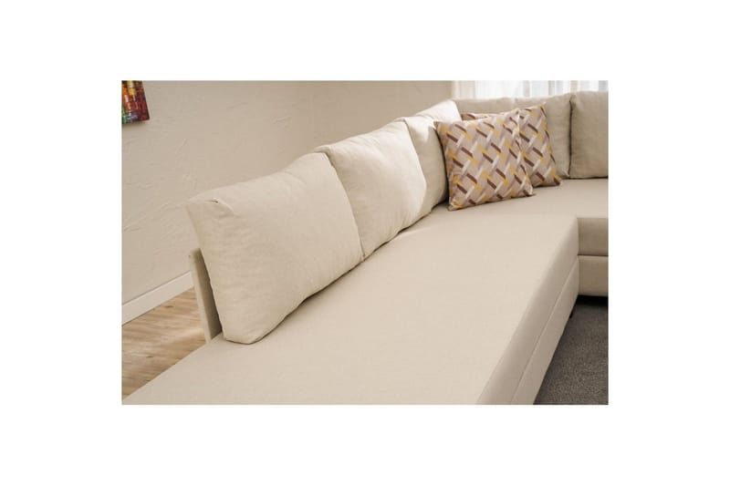 Hjørnesofa-seng Iroulport Arzilla Venstre Creme - Creme - Møbler - Sofaer - Sovesofaer