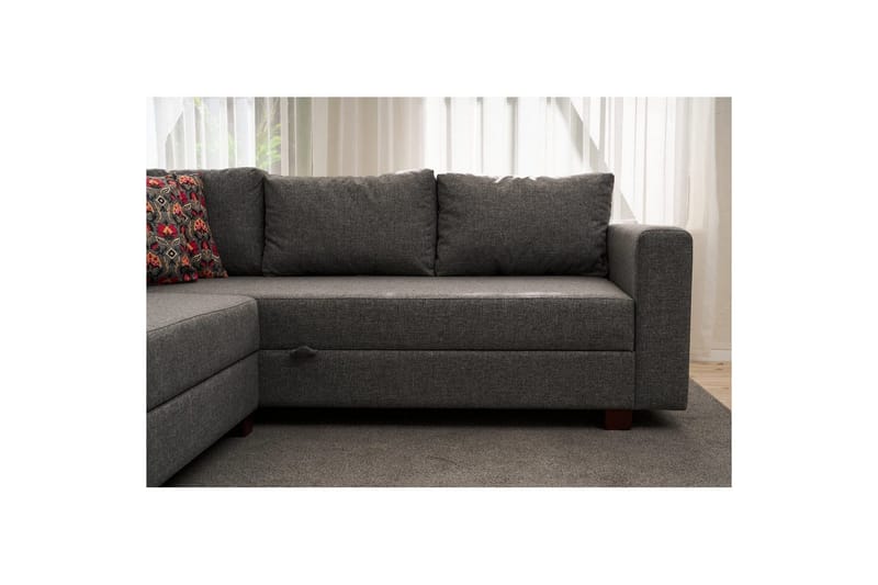 Hjørnesofa-seng Iroulport Højre Grå - Grå - Møbler - Sofaer - Sovesofaer