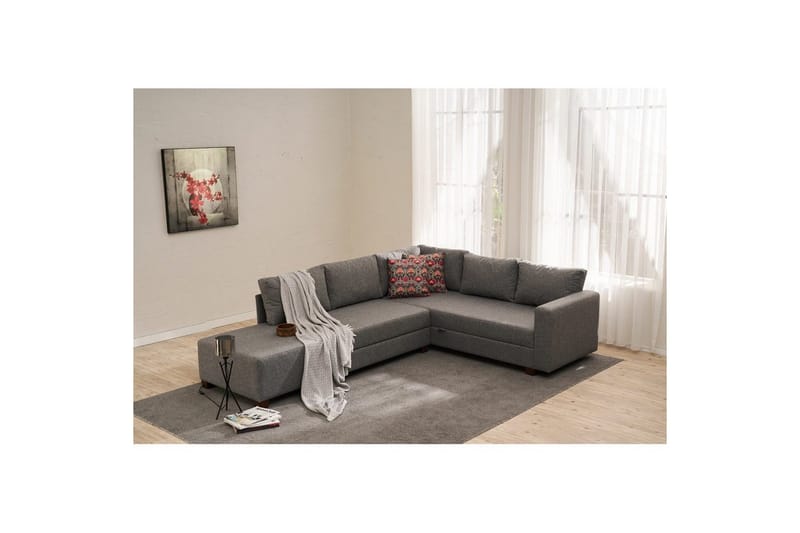 Hjørnesofa-seng Iroulport Højre Grå - Grå - Møbler - Sofaer - Sovesofaer