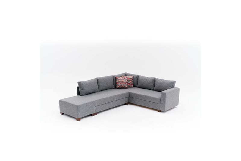 Hjørnesofa-seng Iroulport Højre Grå - Grå - Møbler - Sofaer - Sovesofaer
