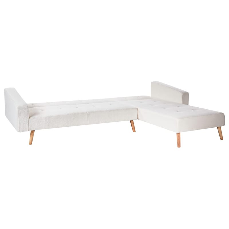 Hjørnesofa Vadso - Hvid, lyst træ/Venstrevendt - Møbler - Sofaer - Sovesofaer