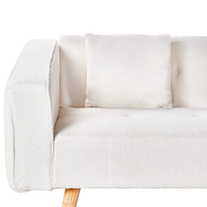 Hjørnesofa Vadso - Hvid, lyst træ/Venstrevendt - Møbler - Sofaer - Sovesofaer