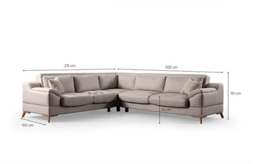 Hjørnesovesofa Atelier Del Sofa Aqua Corner beige (275/300 x 100 x 90 cm) Venstre 2 / Højre 3 - Møbler - Sofaer - Sovesofaer