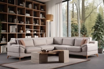 Hjørnesovesofa Atelier Del Sofa Aqua Corner beige (275/300 x 100 x 90 cm) Venstre 3 / Højre 2 - Møbler - Sofaer - Sovesofaer