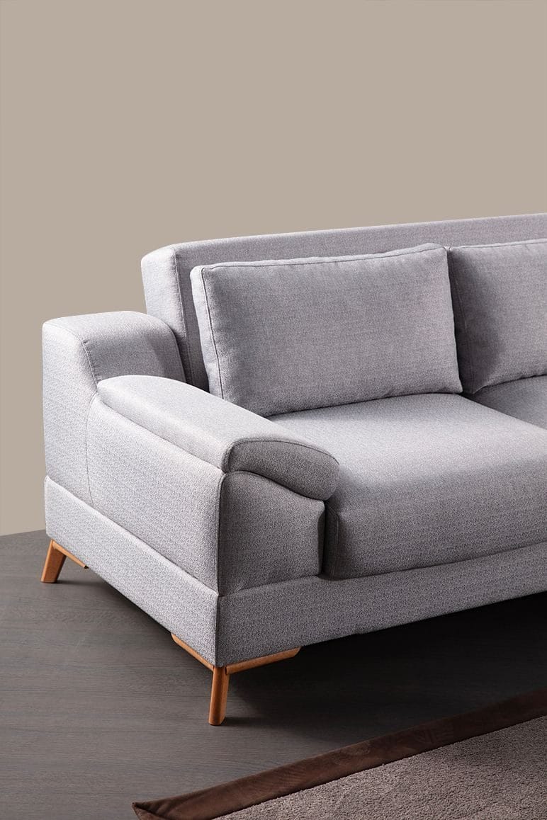 Hjørnesovesofa Atelier Del Sofa Aqua Grå (225/275 x 100 x 90 cm) Højre - Møbler - Sofaer - Sovesofaer