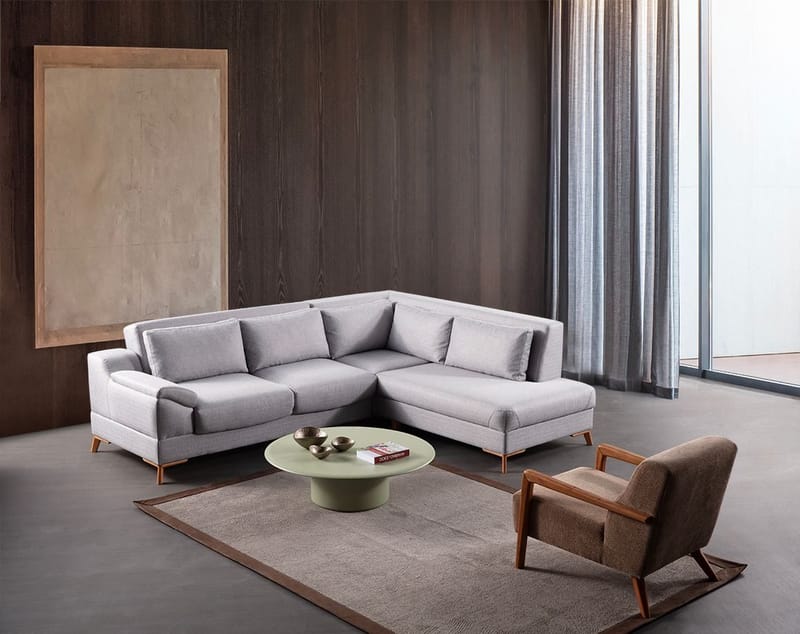 Hjørnesovesofa Atelier Del Sofa Aqua Grå (225/275 x 100 x 90 cm) Højre - Møbler - Sofaer - Sovesofaer