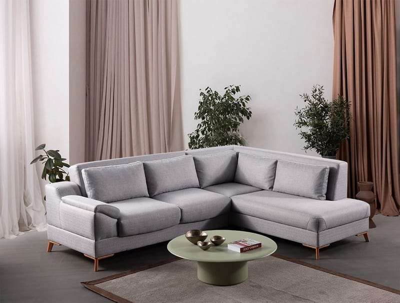 Hjørnesovesofa Atelier Del Sofa Aqua Grå (225/275 x 100 x 90 cm) Højre - Møbler - Sofaer - Sovesofaer