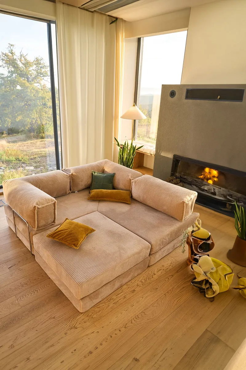 Hjørnesovesofa Atelier Del Sofa Kanyon (300 x 100 x 33 cm) Beige - Møbler - Sofaer - Sovesofaer