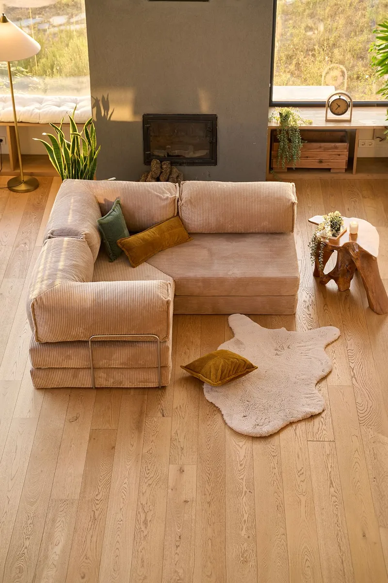 Hjørnesovesofa Atelier Del Sofa Kanyon (300 x 100 x 33 cm) Beige - Møbler - Sofaer - Sovesofaer