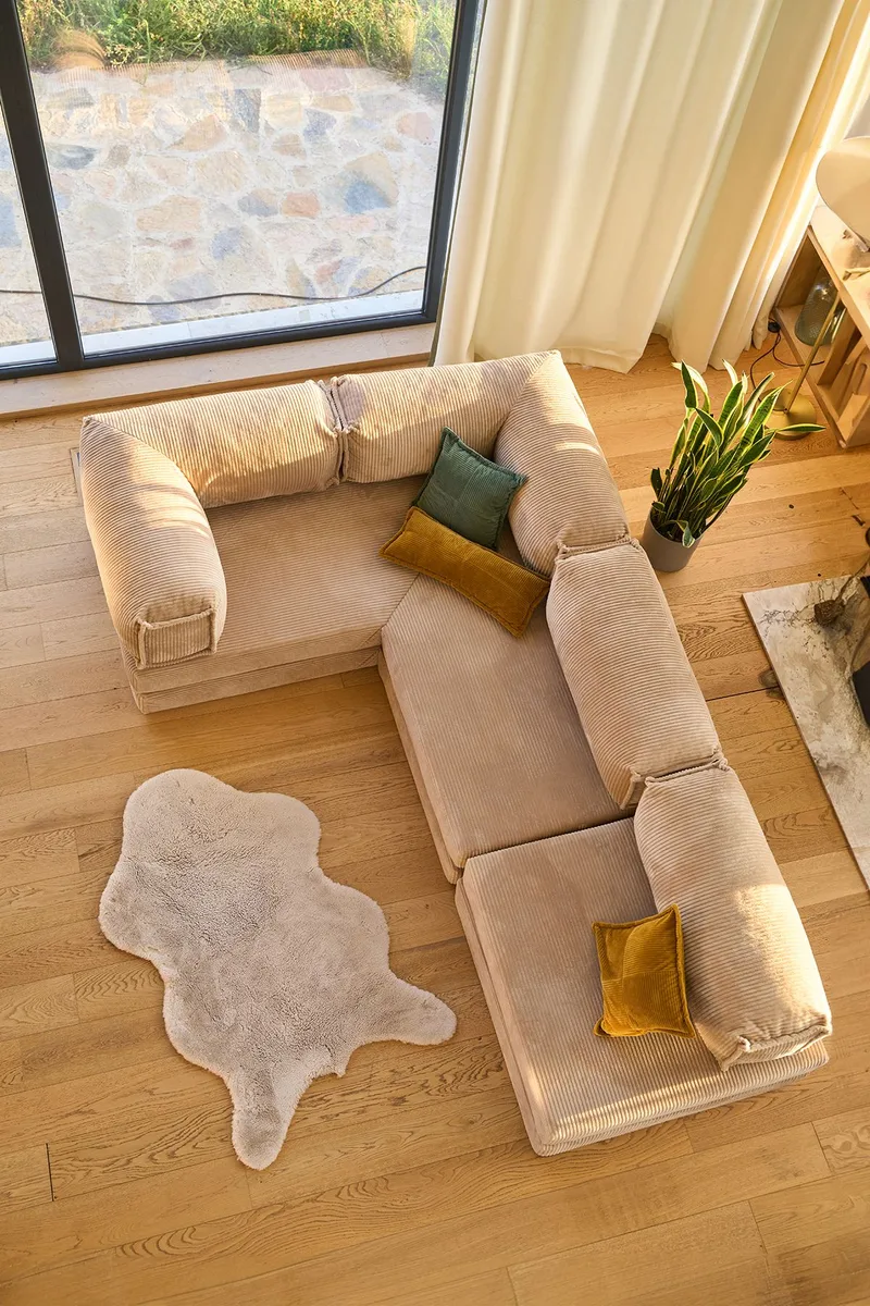 Hjørnesovesofa Atelier Del Sofa Kanyon (300 x 100 x 33 cm) Beige - Møbler - Sofaer - Sovesofaer